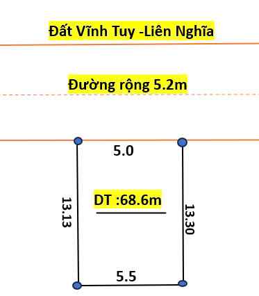 Bán đât vĩnh tuy liên nghĩa  thông số đẹp không tỳ vết diện tích 68.6m nở hậu giá đầu tư - Ảnh chính